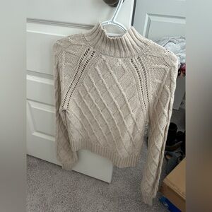 NWT American Eagle Oatmeal Knit Cropped Sweater - XS